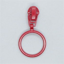 Glider med ring til spirallynlås 4mm - Rød