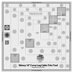 Patchworklineal - Skinny Curvy Log Cabin Trim Tool - 10inch