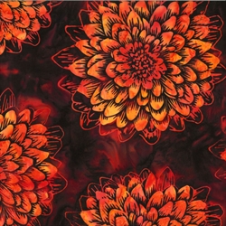 Batikstof - Dahlia - Flame