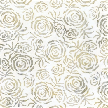 Batikstof - Roses - Dove