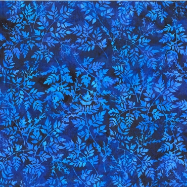 Batikstof - Small leaf - Cobalt